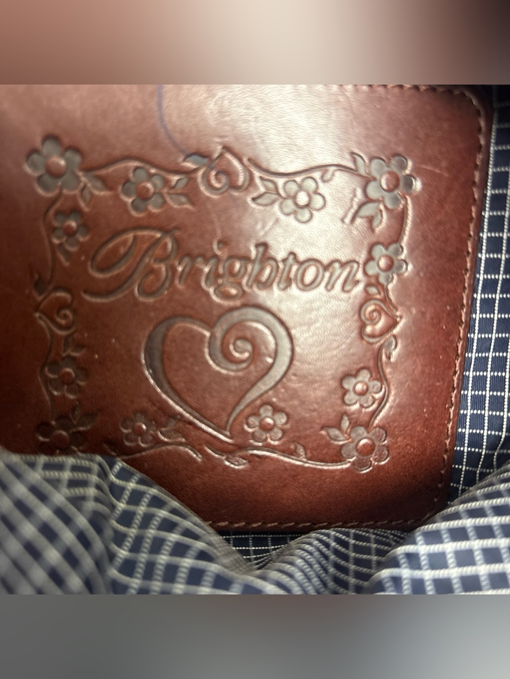 Brighton Heart Shapes Purse Tan Brown Cut Out Satchel Bag Charm One World - Picture 12 of 14